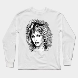 Tina Turner Halftone Long Sleeve T-Shirt